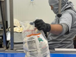 Bolsas de yuca en cubos congelada